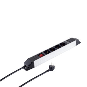 Alu Steckdosenleiste 4-fach USB