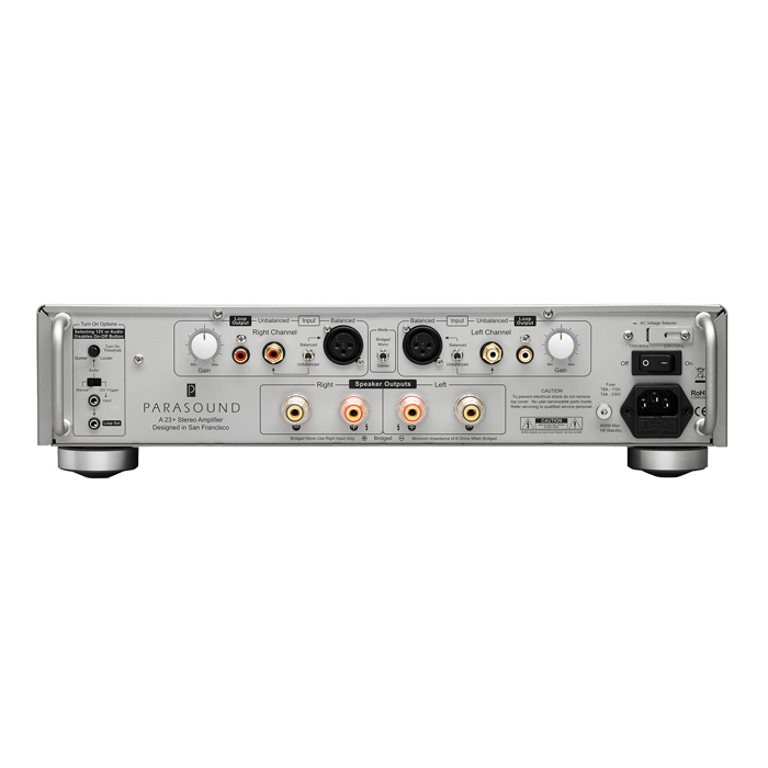 Parasound A23+ Silber Rückseite