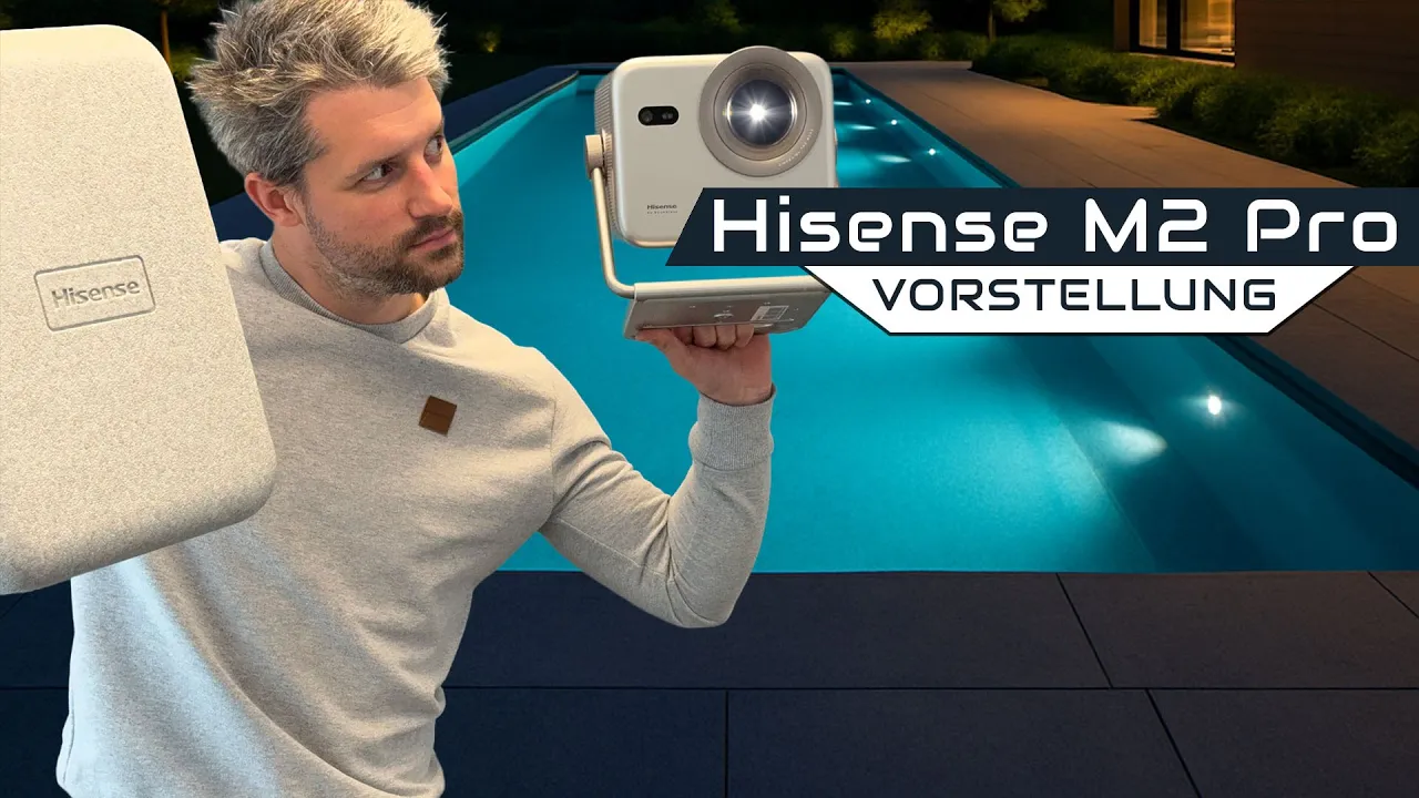 Predvajaj YouTube video: Hisense M2 Pro - Nov prenosni RGB 4K laserski projektor z HDMI 2.1, Dolby Vision in še več.